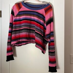 Colorful Free People Cropped Lightweight Sweater